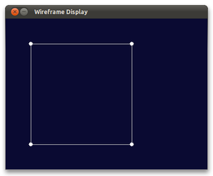 Pygame screen showing a cube end on