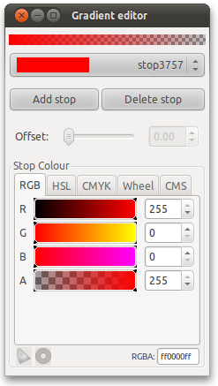 The gradient editor in Inkscape